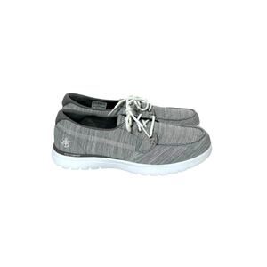 Skechers Women’s Size 9.5 WIDE Go Ashore Slip On Stretch Lace Casual Shoes Gray